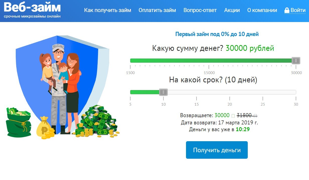 Веб-займ в Зубцове